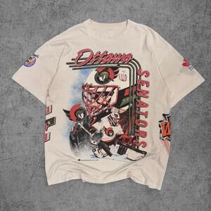 Vintage 1992 Ottawa Senators Bulliton AOP NHL Tee